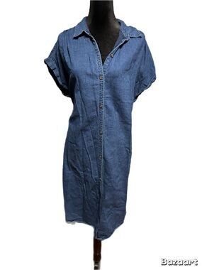 Old Navy Denim Shirt Midi Dress - Blue